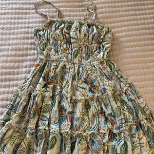 Angie Kids Dress with Leafy Pattern